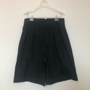 Autograph | Vintage Black Business Casual Shorts with Green and Purple Stripes